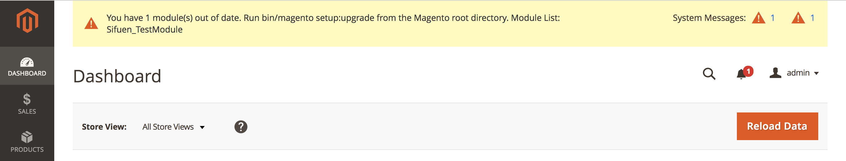 Exception message showing in the system messages tray in the backend.